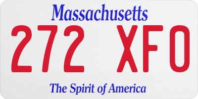 MA license plate 272XF0