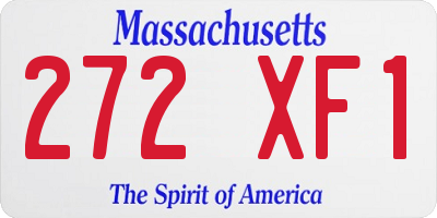 MA license plate 272XF1