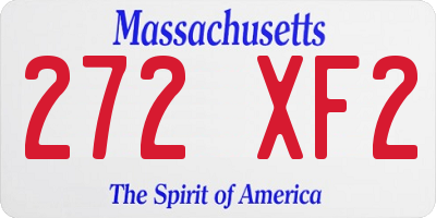 MA license plate 272XF2