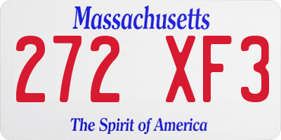 MA license plate 272XF3
