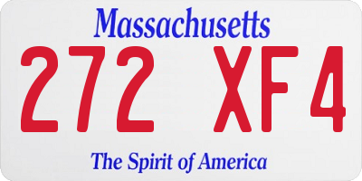 MA license plate 272XF4