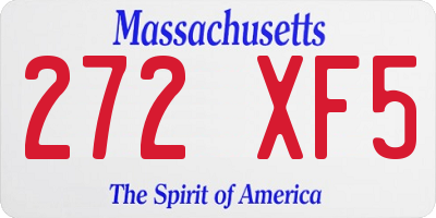 MA license plate 272XF5