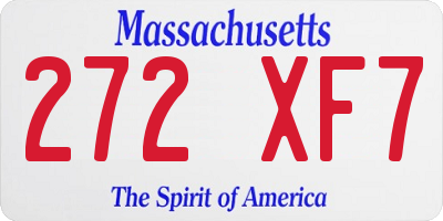 MA license plate 272XF7