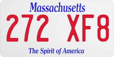 MA license plate 272XF8