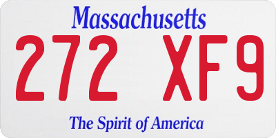 MA license plate 272XF9