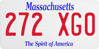 MA license plate 272XG0