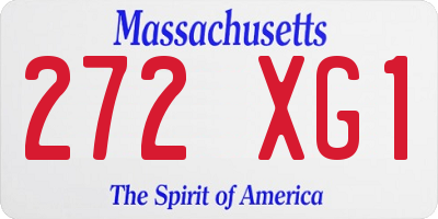 MA license plate 272XG1