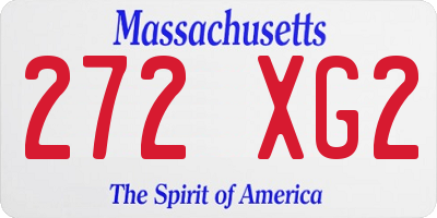 MA license plate 272XG2
