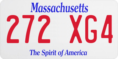 MA license plate 272XG4
