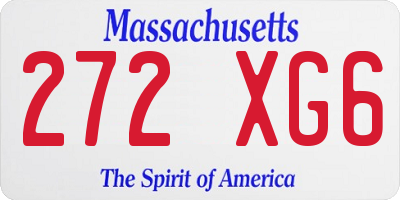 MA license plate 272XG6