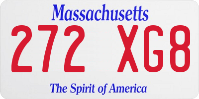 MA license plate 272XG8
