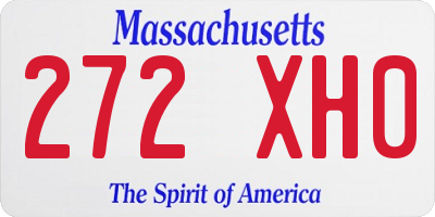 MA license plate 272XH0