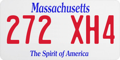 MA license plate 272XH4