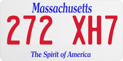 MA license plate 272XH7