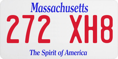 MA license plate 272XH8
