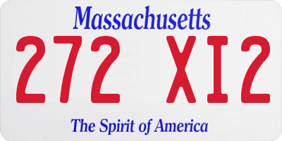 MA license plate 272XI2