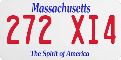 MA license plate 272XI4
