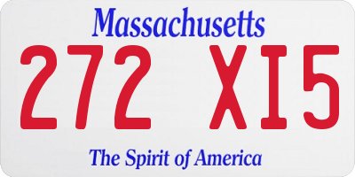 MA license plate 272XI5