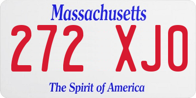 MA license plate 272XJ0