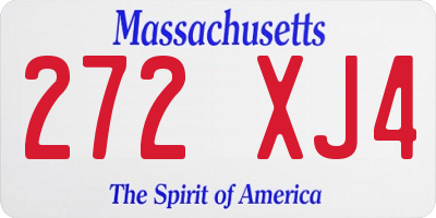 MA license plate 272XJ4