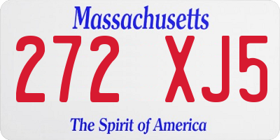 MA license plate 272XJ5