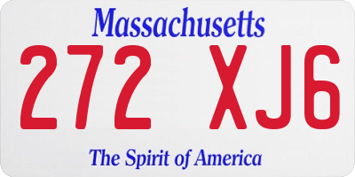 MA license plate 272XJ6