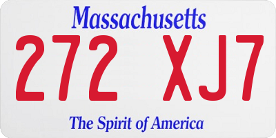 MA license plate 272XJ7