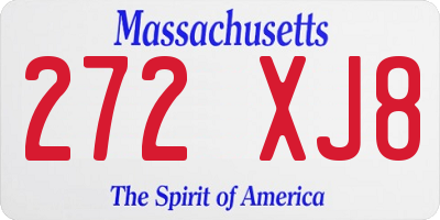 MA license plate 272XJ8