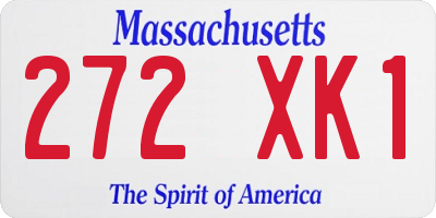 MA license plate 272XK1