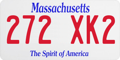 MA license plate 272XK2