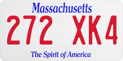 MA license plate 272XK4