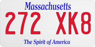 MA license plate 272XK8