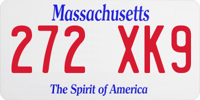 MA license plate 272XK9