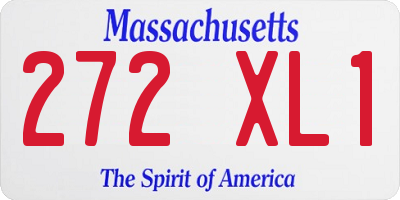 MA license plate 272XL1