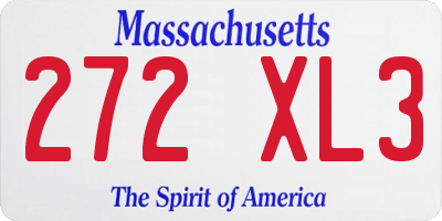 MA license plate 272XL3