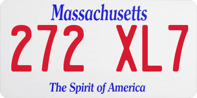 MA license plate 272XL7