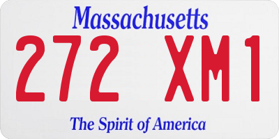 MA license plate 272XM1