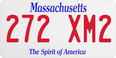 MA license plate 272XM2