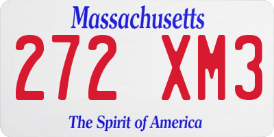 MA license plate 272XM3