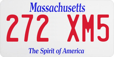 MA license plate 272XM5