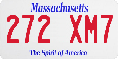 MA license plate 272XM7