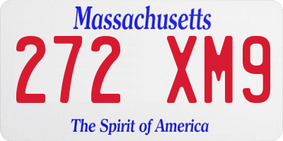 MA license plate 272XM9