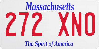 MA license plate 272XN0