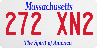 MA license plate 272XN2