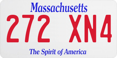MA license plate 272XN4