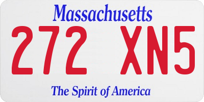 MA license plate 272XN5