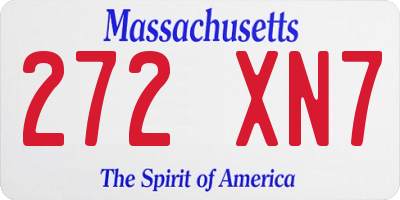 MA license plate 272XN7