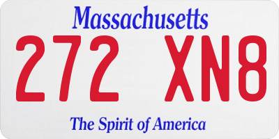 MA license plate 272XN8