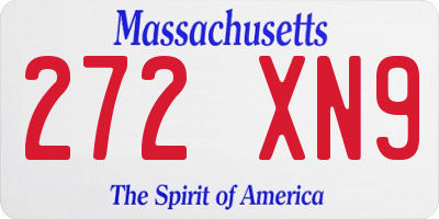 MA license plate 272XN9
