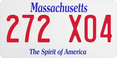 MA license plate 272XO4